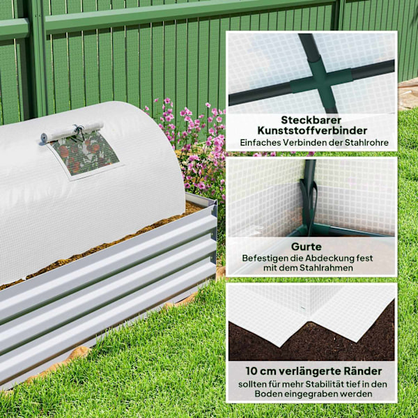 Rootz Foil Greenhouse - Mini Tunnel Greenhouse - UV -resistent växtskydd - Skyddar växter - 200 cm x 80 cm x 45 cm
