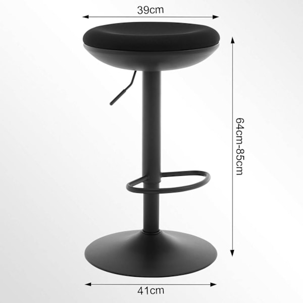 Rootz Swivel Bar Pall Set - Bänkpall - Kökspall - Andas elastiskt tyg - Höjdjusterbar - 41cm x (64-85)cm x 41cm