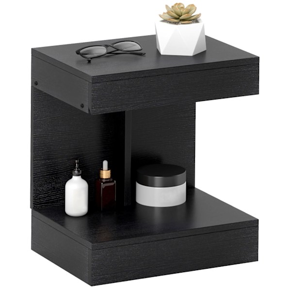 Rootz Bedside Table - Side Bord - Sofabord - Skjult skuffe & opbevaring - 40L x 30W x 46H cm