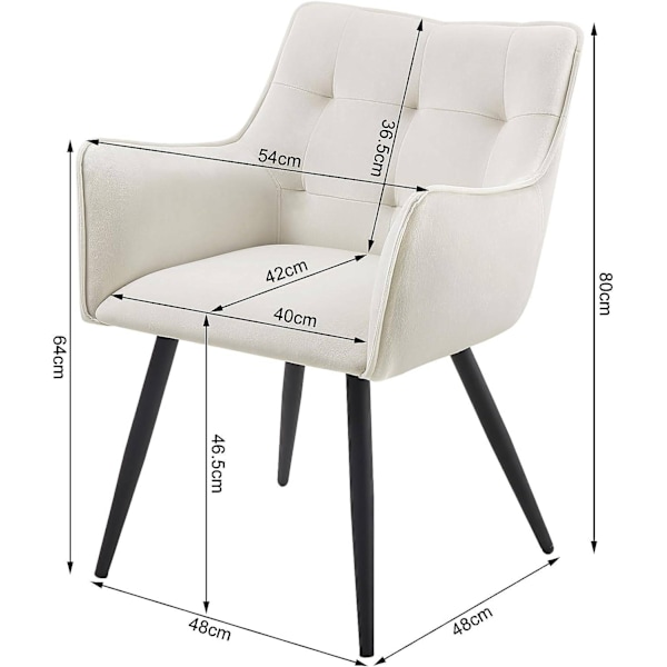 Rootz Velvet Dining Chair Set om 6 - Eleganta stolar - Bekväma sittplatser - Högdensitetsskum - Robust metallram - Ergonomisk design - 57cm x 80cm x 5