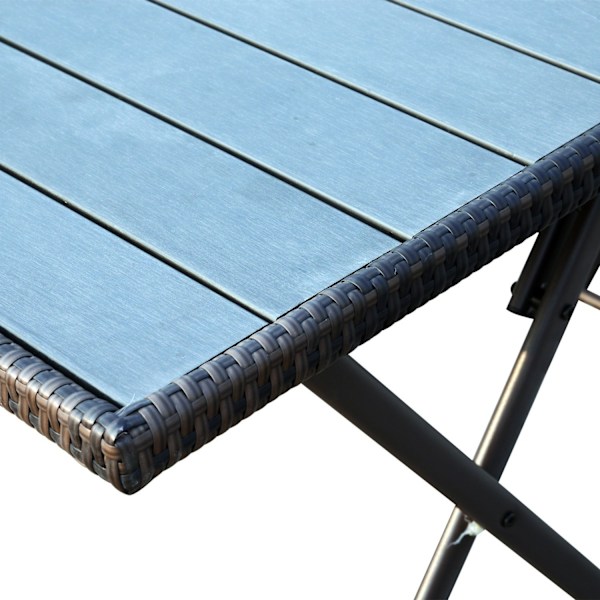 Rootz 7 stykker haven spisestue - udendørs møbler - gårdhave siddepladser - holdbar og sammenfoldelig - Tabel: 120x70x71 cm, stol: 46x61x84cm, brun