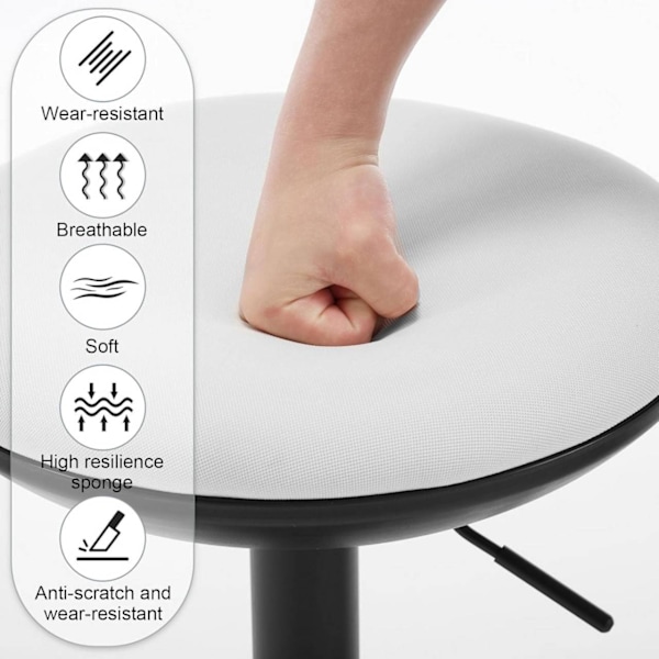 Rootz Swivel Bar taburet-Counter taburet - Højdejusterbar - Åndbar elastik - High-Density Skum - 41cm x (64-85cm) x 41cm - Metal