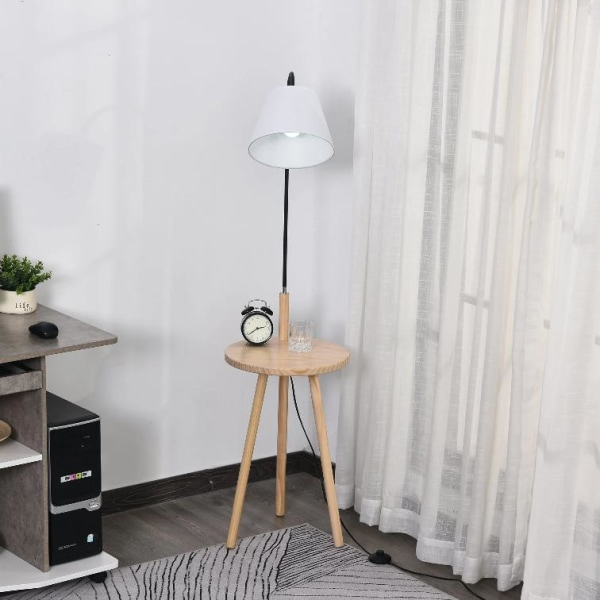 Rootz Golvlampa - Arc Lamp - Hylla - Stålampa - Trä - Stål - Vit