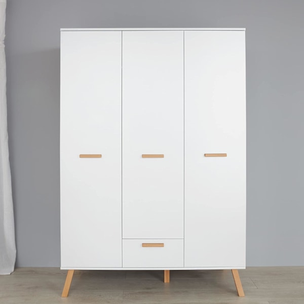 Rootz Modern Wardrobe - Closet - Storage Cabinet - Clothes Organizer - Dresser - Cupboard - Armoire - White - 130 x 190 x 60 cm