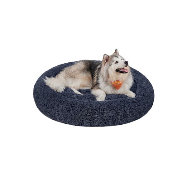 Rootz Plys Hundeseng - Dyreseng - Hyggelig pude - Blødt fyld - Nem at rengøre - Mørkegrå - 140 cm x 20 cm - 4,8 kg