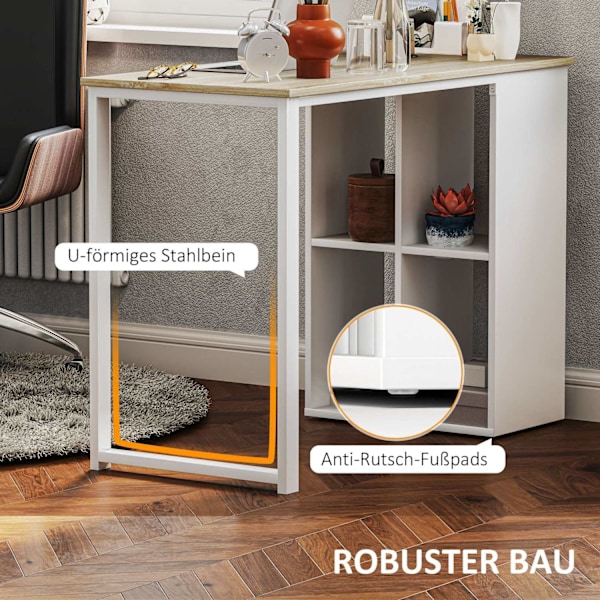 Rootz Compact Computer Desk - Small Office Desk - Moderne arbejdsområde -bord - Opbevaringsrum - 100 x 54 x 75 cm