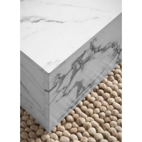 Rootz Moderne sofabord - Matt White Look - 2 Niveauopbevaring - Ekstra plads til tilbehør - 120 cm x 60 cm x 40 cm