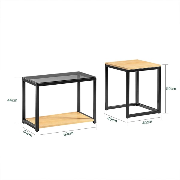 Rootz Sæt med 2 borde - Sofaborde - Sidebord - Stuebord