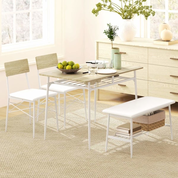 Rootz 4 -stycken matbordsset - Köksbord - Matsalet - vadderad komfort - 110W x 70d x 75 timmar cm bord, 40W x 50d x 80h cm stolar
