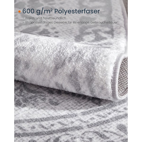 Rootz rund matta - Boho Style Matta - Dove Grey - Polyester - Filt - TPR - 120 cm Diameter - Lätt - 1,6 kg