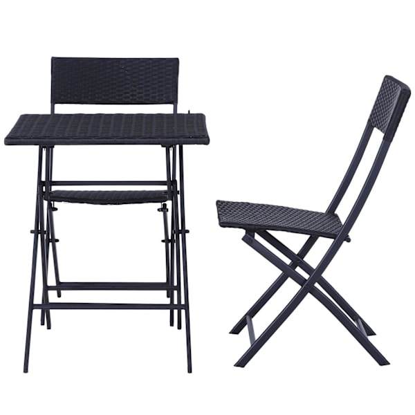 Rootz Puutarhakalusteet - Musta - Metalli, Pe, Polyrottinki - 23,62 cm x 23,62 cm x 28,34 cm