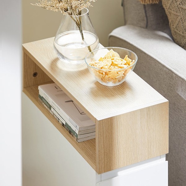 Rootz Bedside Bord med hjul - natbord - sidebord - kompakt design - 2 skuffer - 20 cm x 61 cm x 50 cm