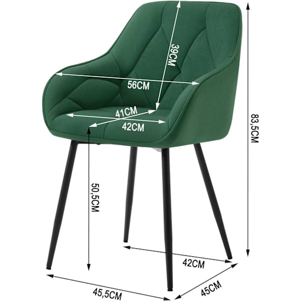 Rootz Velvet Dining Chair - Elegant stol - Bekväm sittplats - Lyxig känsla - Robust konstruktion - Ergonomisk design - 56cm x 83,5cm x 53cm