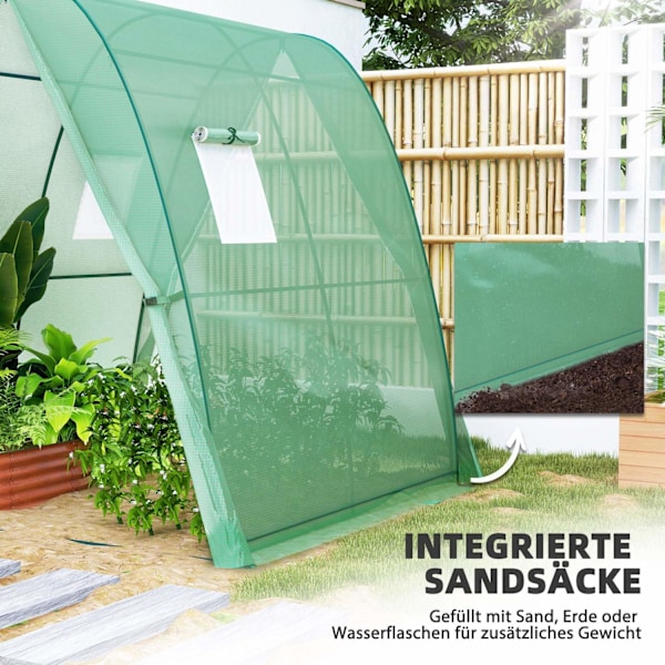 Rootz välvt växthus - folie tomathus - bärbart växtskydd - stabilitet och optimal ventilation - 1,8 x 1,8 x 2 m