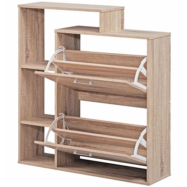 Rootz skab med 2 rum til klappen Skokiste 85x93 cm Skostativ til 12 par sko Commode Shoe tipper moderne