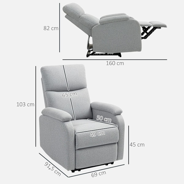 Rootz Recliner Fåtölj - avslappningsstol - Uppbyggd fåtölj - Optimal komfort - 69 cm x 91,5 cm x 103 cm (upprättstående dimensioner)