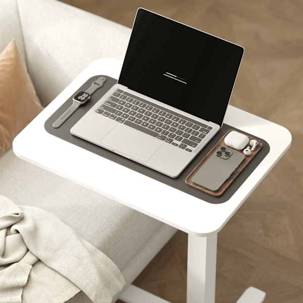 Rootz Steh Desht Højde Justerbart skrivebord - Mobil bærbar bord - Ergonomisk arbejdsområde - Sit/Stand Option - White - 65 cm x 48 cm x 70-110 cm