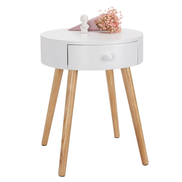 Rootz sengebord - natbord - natbord - accentbord - sidebord - endebord - opbevaringsstativ - hvid - 38x38x48cm