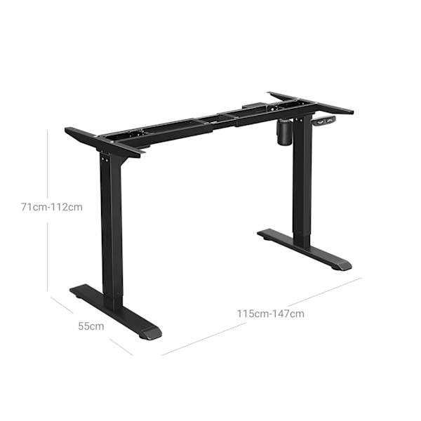 Rootz Elektriskt höjdjusterbart skrivbordsställ - Ståbord - Sit Stand Skrivbord - Fjärrkontroll - Kontinuerlig höjdjustering - Lågt ljud - Justerbar l