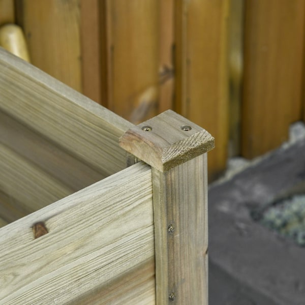 Rootz Raised Wood Planter - Garden Bed - Wood Flower Box - Backvänlig design - 91L X 51W X 76H CM