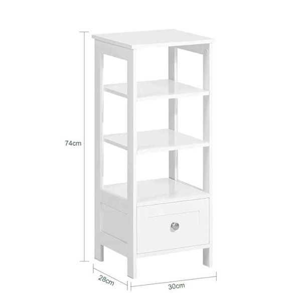 Rootz Sidebord-Ende Bord-Telefon Bord-Lampe Bord Sofa Bord-Sengebord med 3 hylder og 1 skuffe