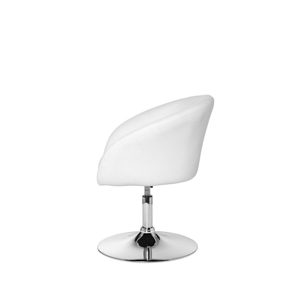 Rootz design relaxfåtölj loungefåtölj syntetisk läder cocktailfåtölj vit - Vridfåtölj - Matsalsstol 120 kg - Klubbfåtölj läderlook - Snurrstol Modern