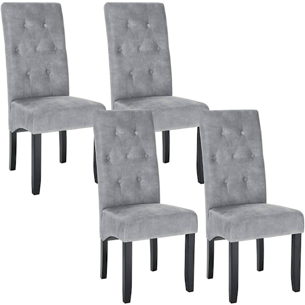 Rootz Velvet Matstolar - Elegant sittplats - Bekväma stolar - Högdensitetsskum - Slitstarkt massivt trä - Halkskydd - 107cm x 47cm x 42cm