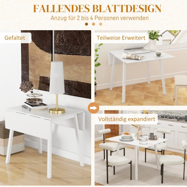 Rootz hopfällbart matbord - Mångsidigt bord - Stilrent bord - Utrymmesbesparande design - Slitstark furu - Multifunktionell användning - 86D x 110W x