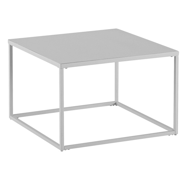 Rootz Industrial Style Square Soffbord - Modernt mittbord - Metallstomme - Förvaringsskiva - 60cm x 60cm x 40cm - Vit