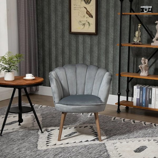 Rootz Matsalsstol - Köksstol - Fåtölj Med Ryggstöd - Vardagsrumsstol - Polyester - Gummiträ - Mörkgrå - 66 x 66 x 78,5 cm