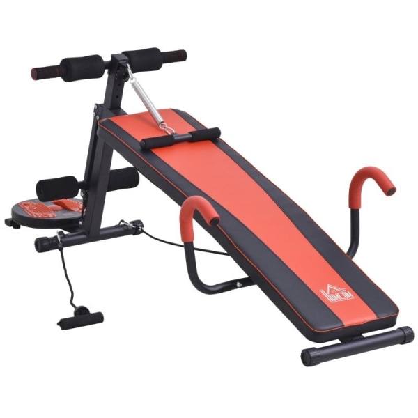Rootz Sit Up Bench - Sit-up & Dumbbell Bench - Træningsbænk - Rød/Sort - 166 x 53 x 52-60 cm
