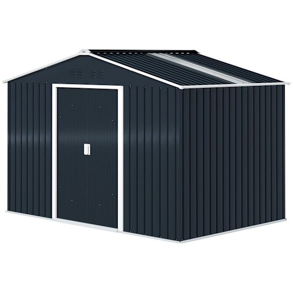Rootz Metal Tool Shed - Polkupyörävaja - Puutarhavarusteet - Säänkestävä ja tuuletettu - 277 x 195 x 192 cm