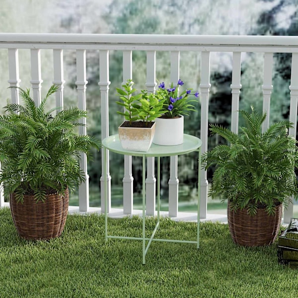Rootz Round Garden Table - Terrace Table - Steel Exterior Table - Fjernelig bakke - Foldbart design - Ø46 x 50 cm