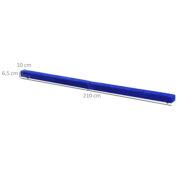 Rootz Balansbalk - Gymnastikbalk - Inomhus - Utomhus - Fällgymnastik - Balansbalk - Upp till 120 Kg - Blå - 210L x 10W x 6,5H cm