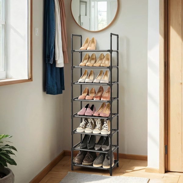 Rootz Schuhregal 8 niveauer - Skohylde - Skodabinet - Høj stabilitet - 46 x 28 x 145 cm