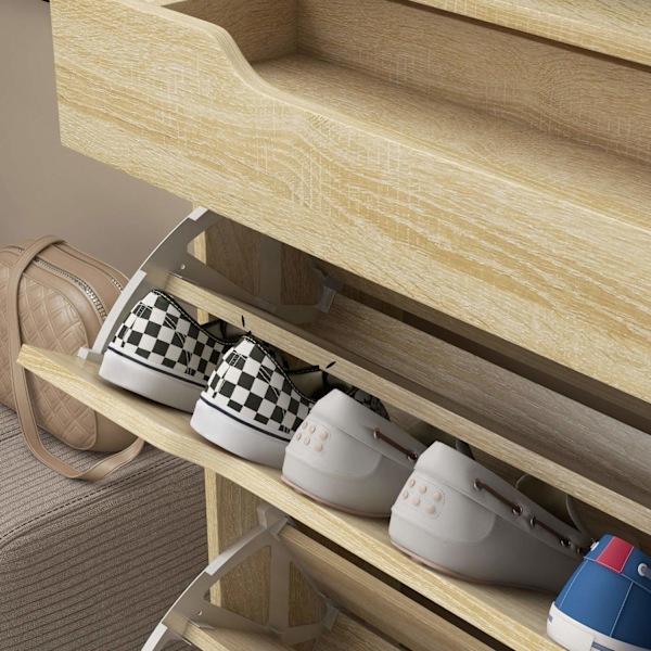 Rootz Shoe Cabinet - Storage Unit - Entryway Organizer - Justerbar design - 89L x 23W x 96H cm