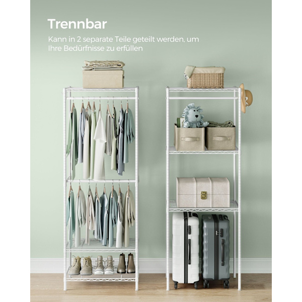 Rootz Steel Tøjstativ - Tøjstativ - Garderobeskabe - Cloud White - Heavy Duty - Rummelig - 40cm x 175cm x 180cm