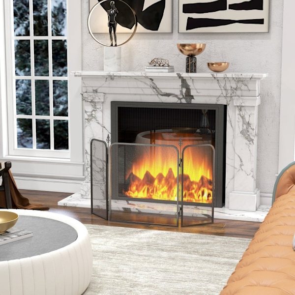Rootz Fireplace Spark Guard - Brandskärm - Härdskydd - Garanterar säkerhet - 96W x 1,3D x 56H cm