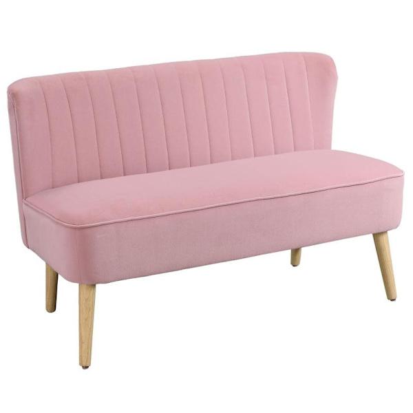 Rootz soffa - 2-sits tygsoffa - Soffa - Lounge soffa - Rosa - 117 X 56,5 X 77 Cm