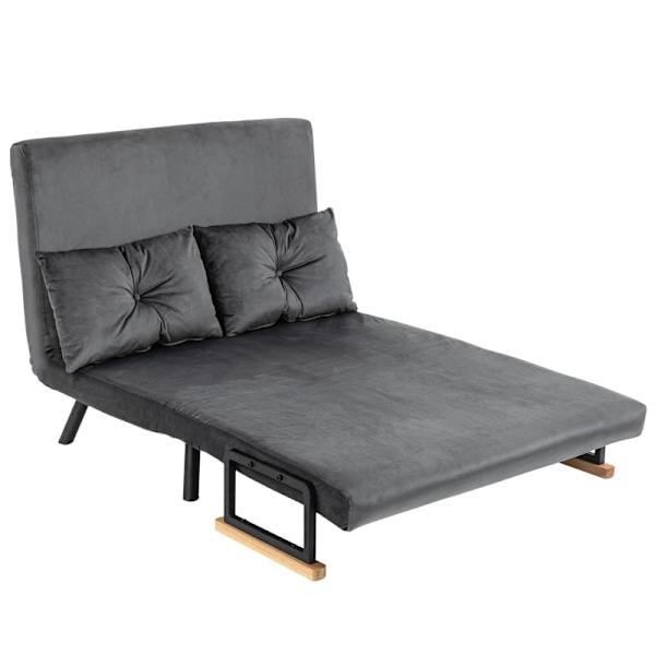 Rootz 2-personers fløjlssovesofa - sovesofa - sovesofa - Justerbart ryglæn - tyk polstring - 102 cm x 73 cm x 81 cm (sofa) / 183 cm x 98,5 cm x 26 cm
