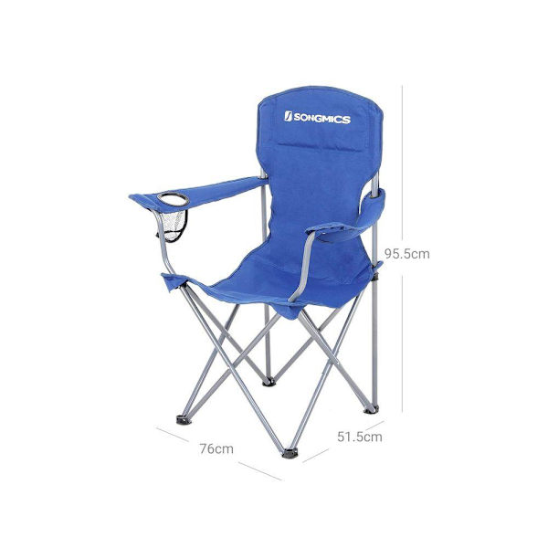 Rootz Campingstol - Sæt med 2 Campingstol - Bærbar Campingstol - Sammenklappelig campingstol - Letvægtscampingstol - Udendørsstol - Blå - 76 x 51,5 x