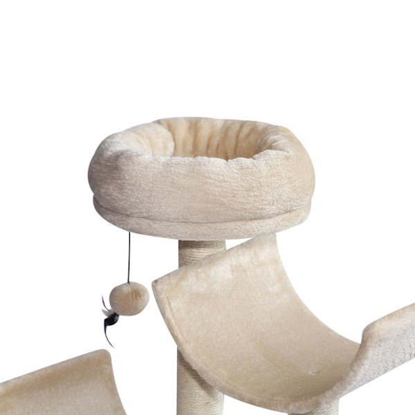 Rootz Kradsestolpe Kattetræ - Beige - Spånplade, Fiber, Plys - 19,68 cm x 15,74 cm x 41,33 cm