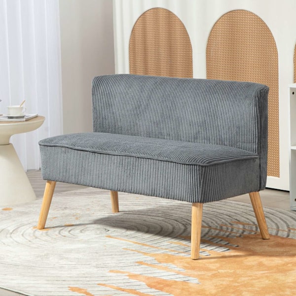 Rootz 2 -sædet polstret sofa - Loveseat - Compact Couch - Komfortabel polstring - 117 x 56,5 x 77 cm - Grå