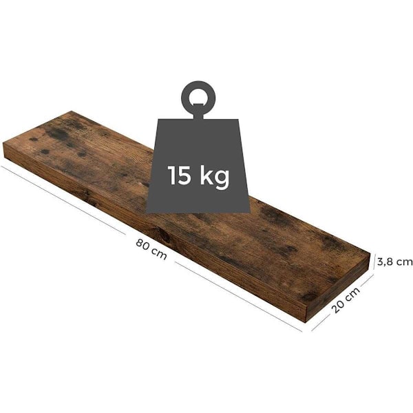 Rootz Seinähylly Industrial Wood 1 Piece - Seinähylly kelluva - Seinähyllyt