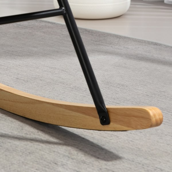 Rootz Rocking Chair - Sygeplejestol - Velvet lænestol - Lumbar Support - White - 67 cm x 85 cm x 112 cm