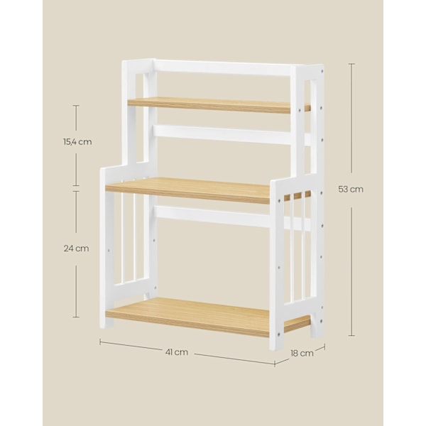 Rootz Spice Rack Organizer - Køkken Organizer - Bambus opbevaring - MDF konstruktion - 18cm x 41cm x 53cm