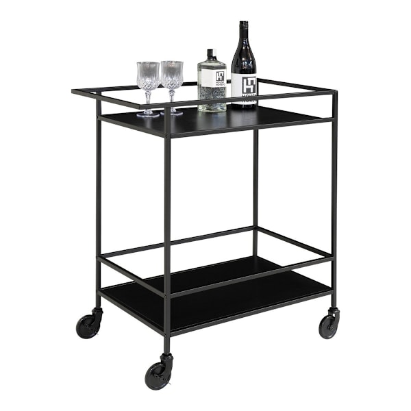 Rootz Sleek Bar Trolley - Kitchen Cart - Servering Cart - riklig förvaring - 68 cm x 40 cm x 79 cm