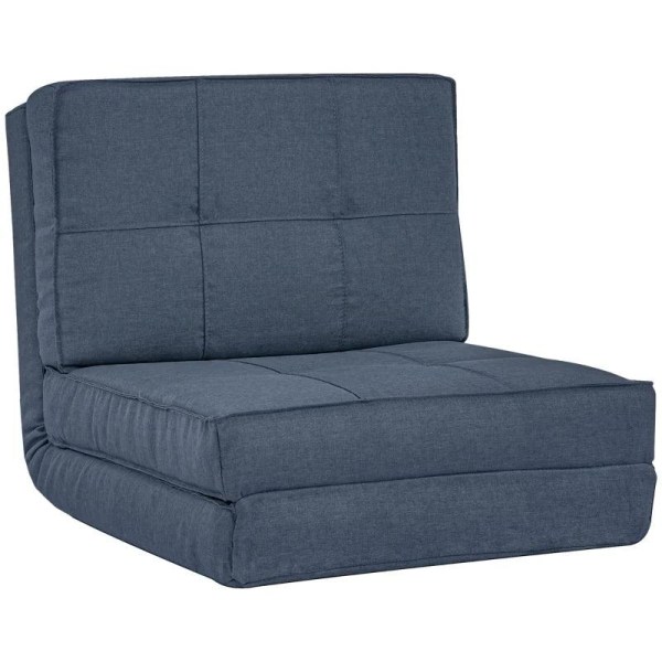 Rootz foldbar gulvsofa - gulvstol - 3-i-1 gulvsofa - Sammenklappelig lænestol - Sovesofa - Enkelt sovesofa - Mørkeblå - 61 x 73 x 58 cm