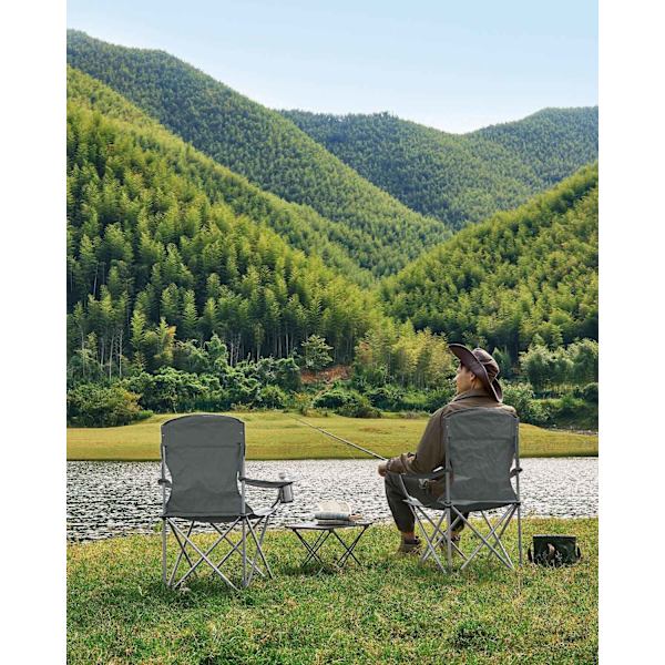 Rootz 2 Pack Slate Grey Camping tuolit - Teräsrunko - Oxford Cloth - Kannettavat taitettavat tuolit - Kevyt - Kompakti - Mukava - 54 cm x 86 cm x 97 c