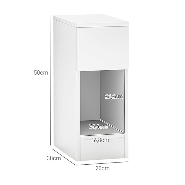 Rootz sängbord - Modernt sidobord - Nightstand - Optimal förvaring - 20 cm x 30 cm x 50 cm - Perfekt för sovrum och vardagsrum